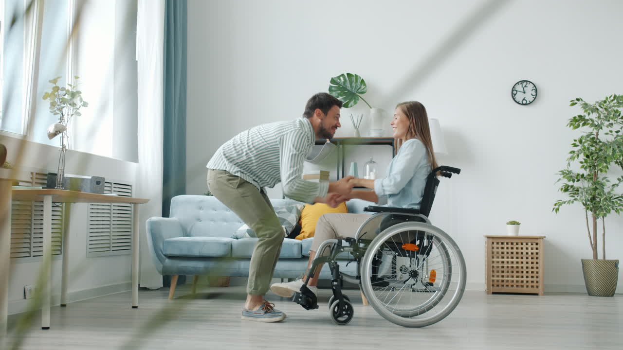 Couple Dancing Together in a Living Room