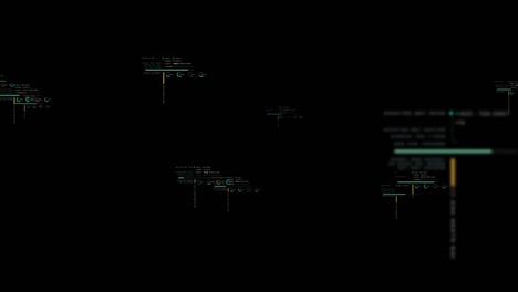 futuristic floating digital numbers telemetry