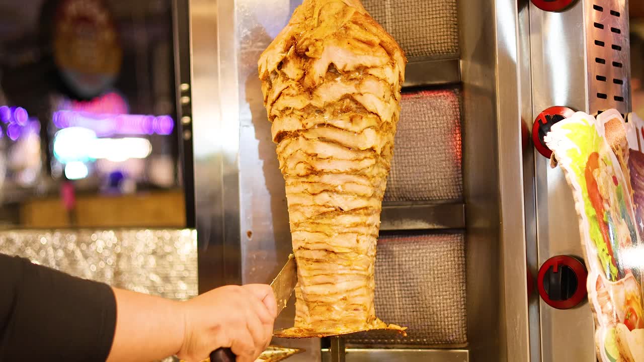 la preparación de shawarma