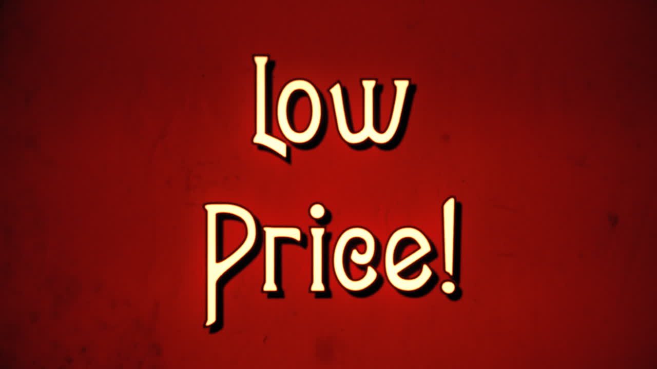 문자 메시지, 멋진 레트로 글 ⁇ , 1970년대 손상된 영화 스타일, 문자 확대 애니메이션으로 나타납니다: 저렴한 가격