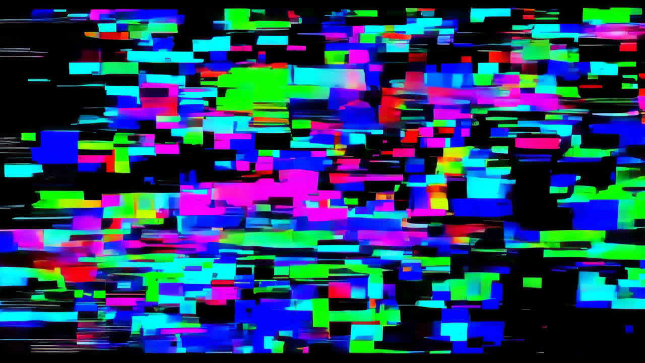 Abstract Digital Art with Pixelated and Glitch Effects