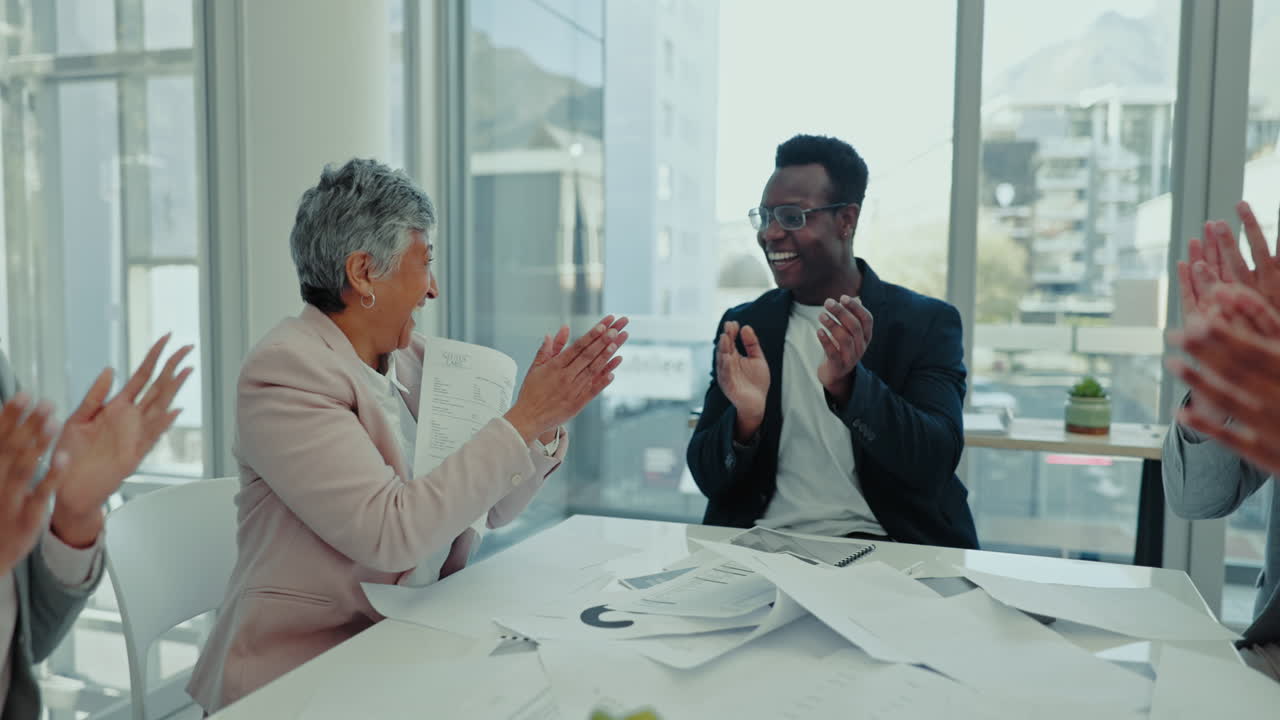 Business meeting, applause