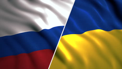 russian and ukrainian flags