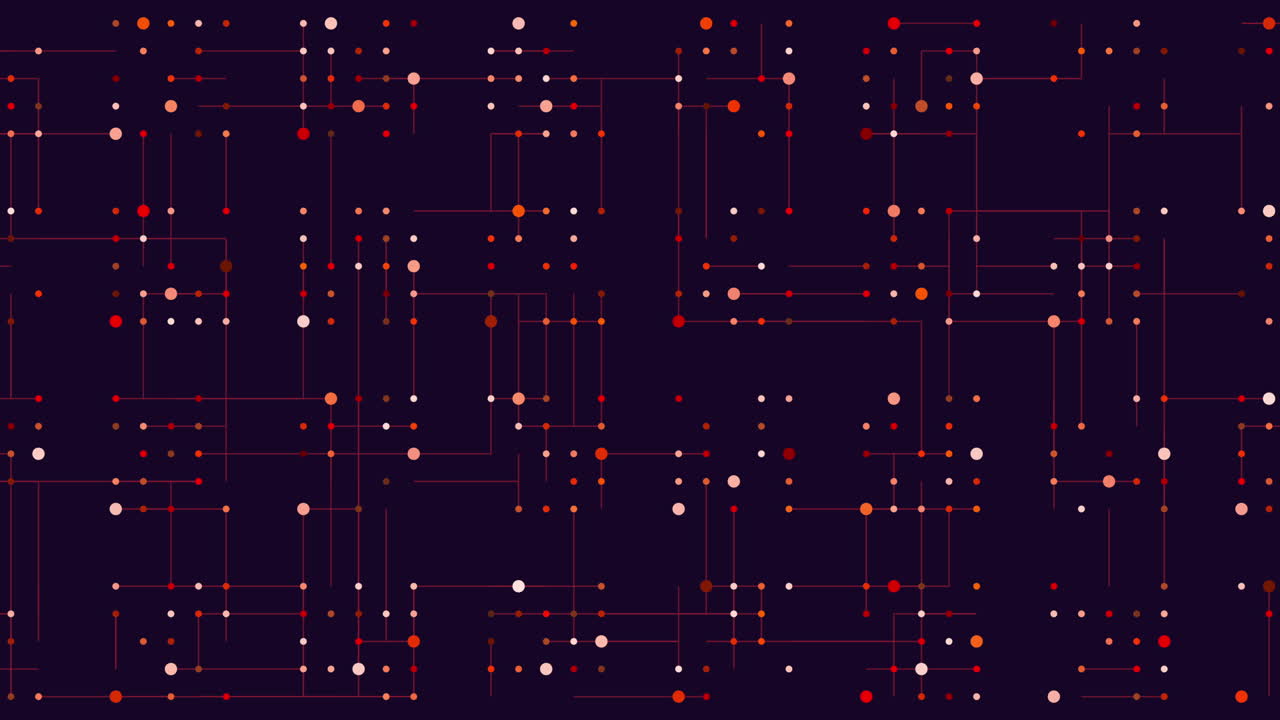 Symmetrical red dot grid pattern on black background