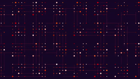 Patrón-De-Cuadrícula-De-Puntos-Rojos-Simétricos-Sobre-Fondo-Negro