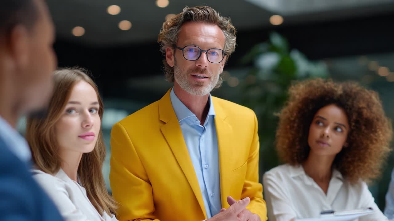 reunión de negocios con un equipo diverso