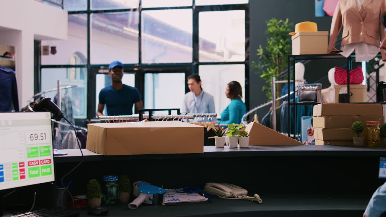 배포 보고서를 보여주는 택배