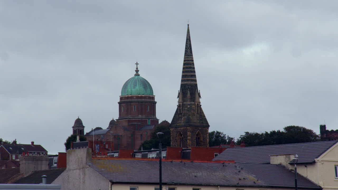 Shot of both towers from the Church of Saint peter's and Paul and Saint James church at New Brighton