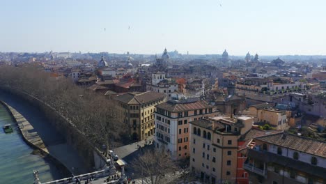 flying over buildings in rome