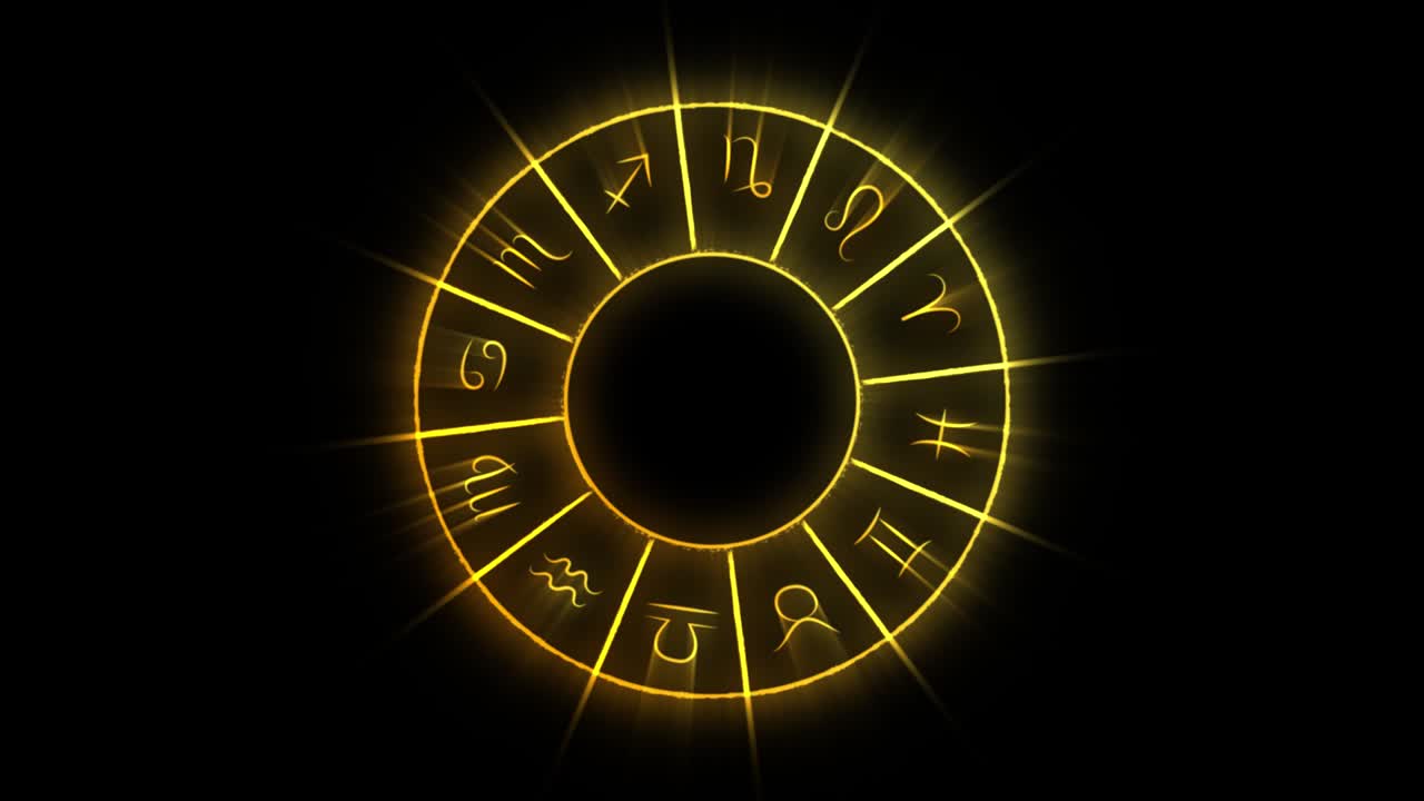 rueda del zodiaco con símbolos de horóscopo