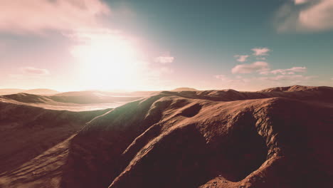 beautiful sand dunes in the sahara desert at sunset