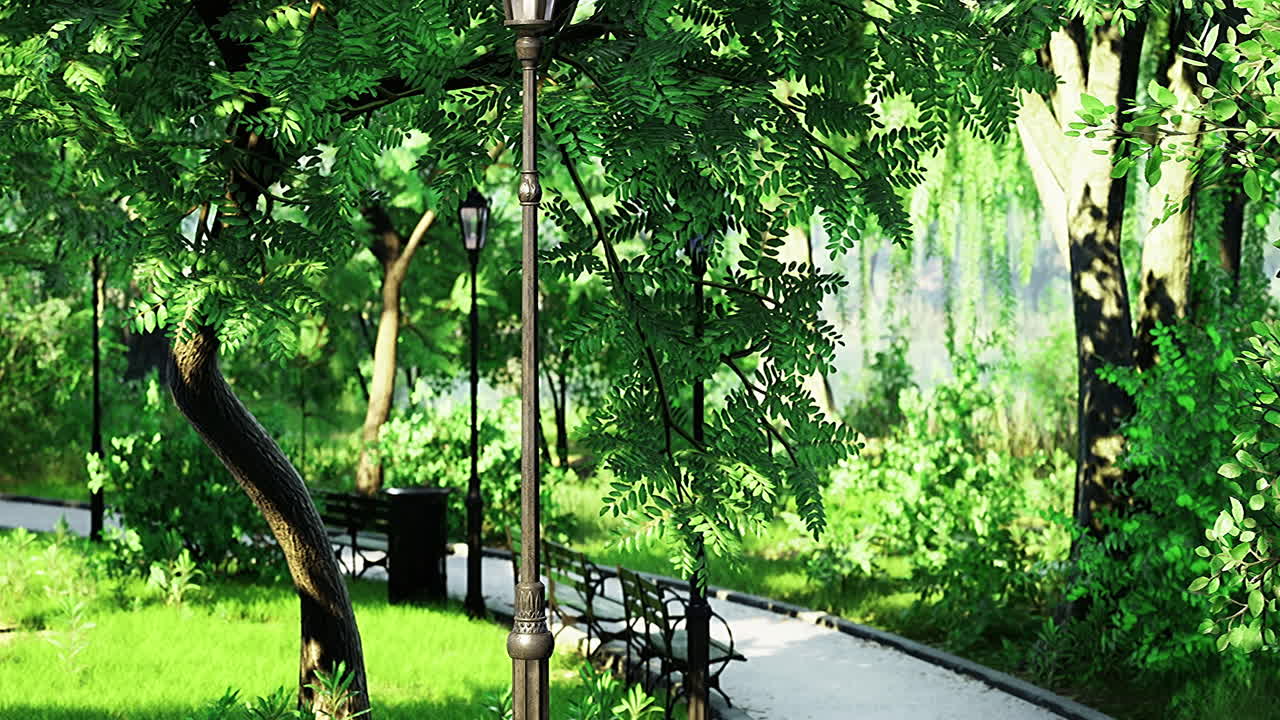 Unwinding in a tranquil green park with natures serene embrace