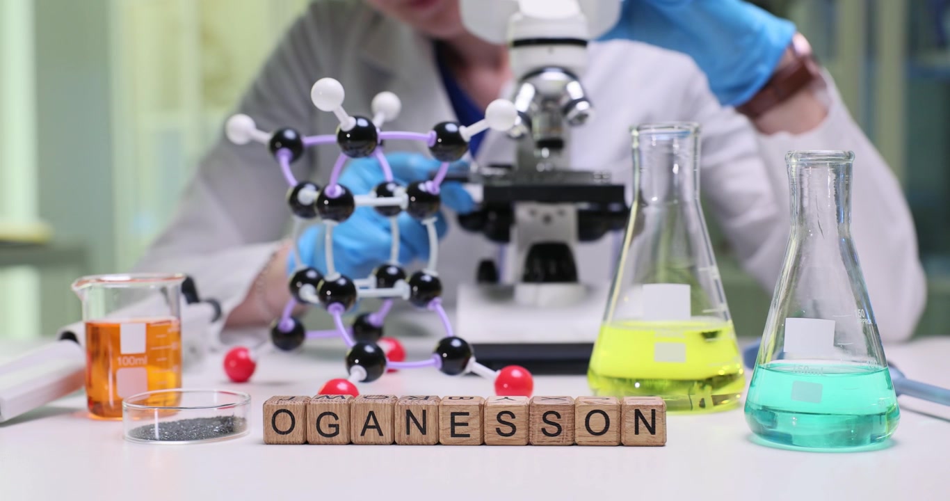 Laboratory research on the element oganesson and related molecular structures exploration