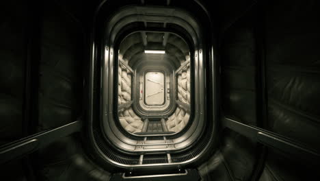 interior view of a space station corridor designed for research and exploration