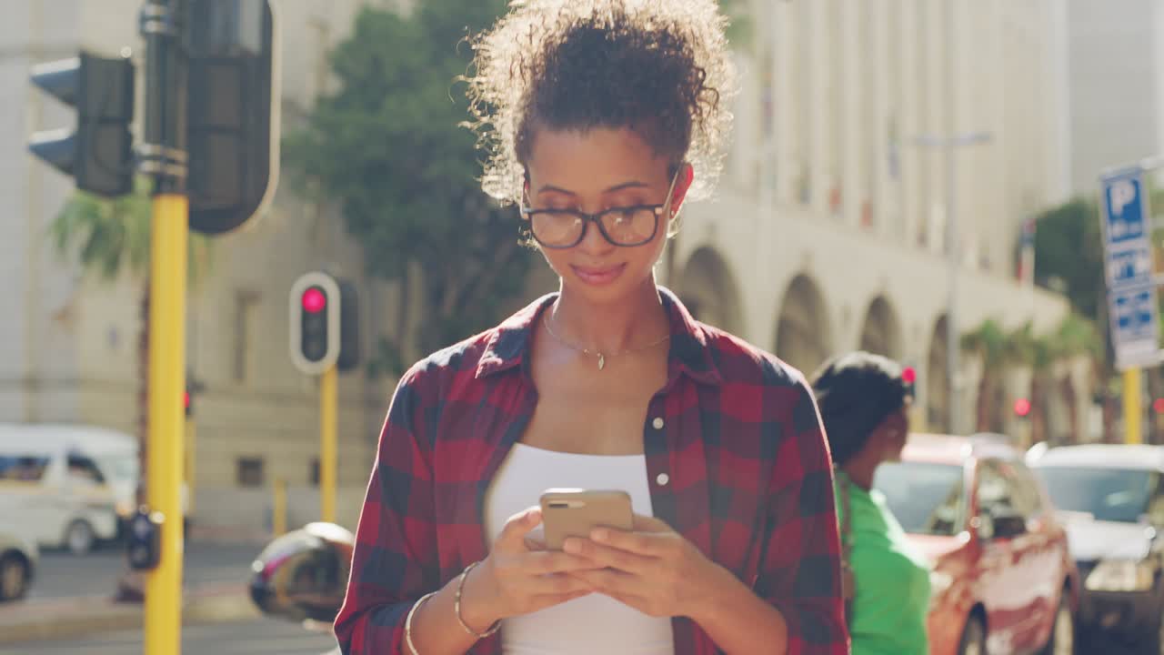 Making her way downtown with all her connections in hand