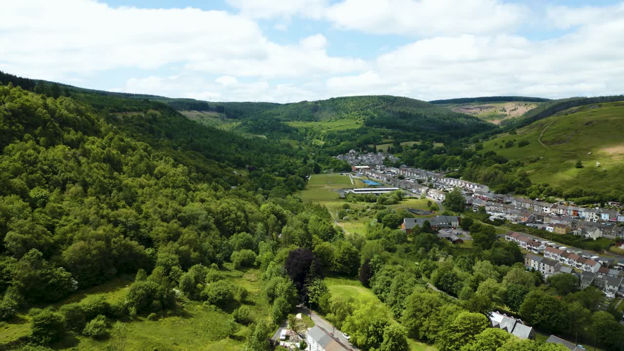 vista aérea del valle del sur de gales