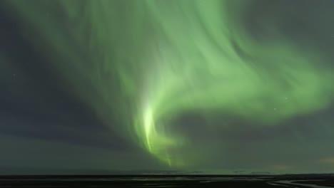 amazing view of aurora borealis in night starry sky