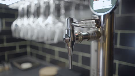 close-up of a beer tap in a bar