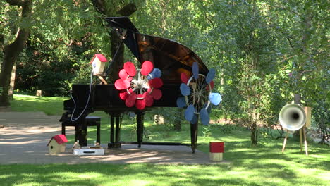 unique piano art installation in a park
