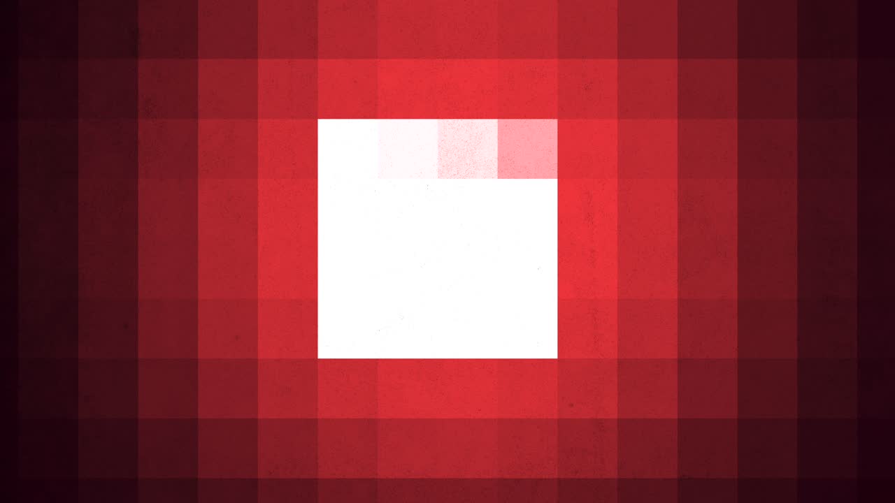 빨간색과 색 사각형으로 된 체커보드, 빨간색 윤으로 된 글자 l