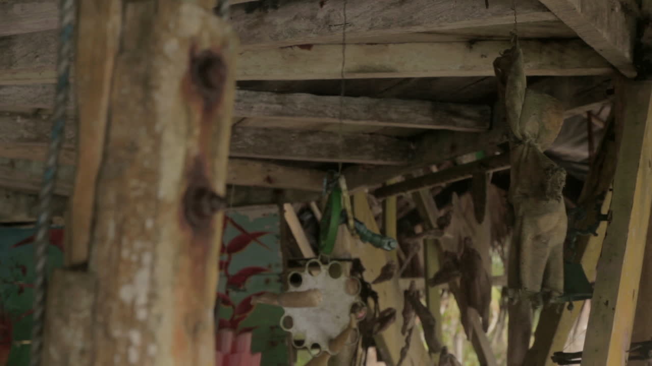 Freaky decorative waste at hermit's house in the Darien Gap - Colombia