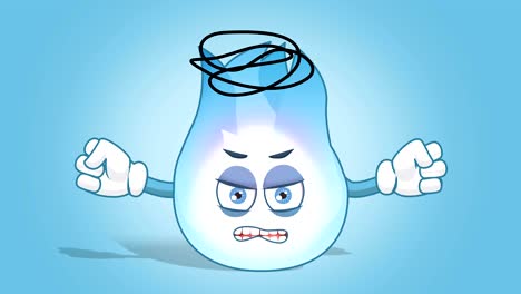 dibujos animados llama de gas mal con animación de cara alfa mate