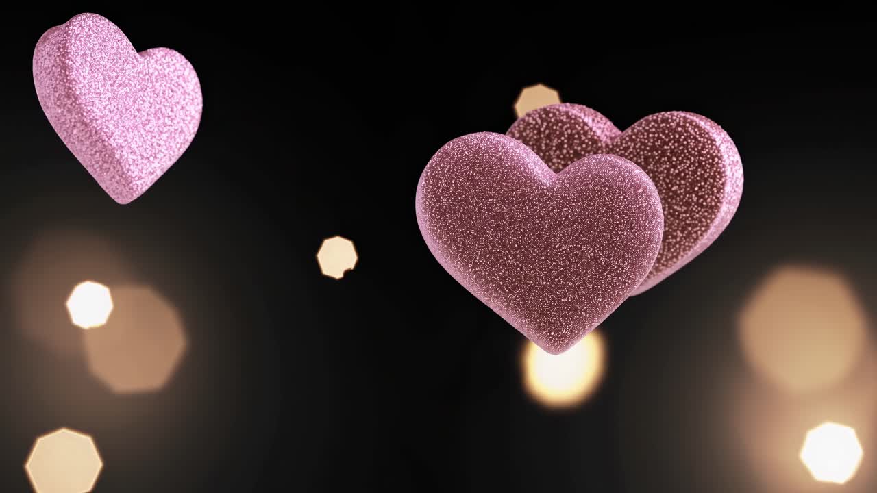 Pink Glitter Hearts
