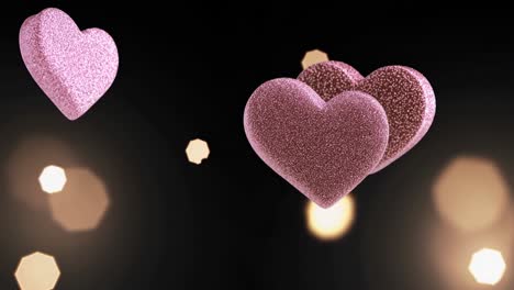 pink glitter hearts