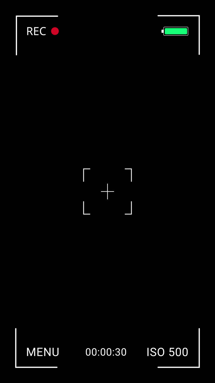 Digital Camera Recording Interface Overlay on Black Background