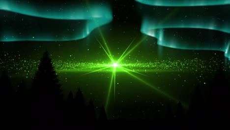 animation of fir trees over light spots