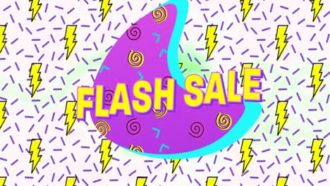 Flash-Sale-Text-Auf-Violettem-Banner-Vor-Thunderbolt-Symbolen-In-Nahtlosem-Muster-Auf-Weißem-Hintergrund