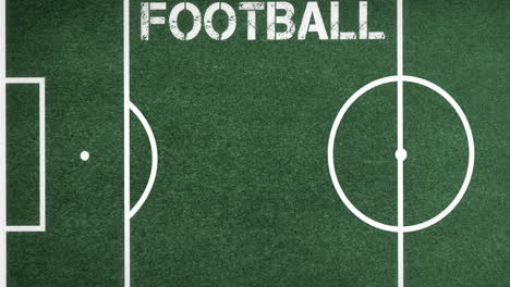 animation of bouncing football pitch and text on green background