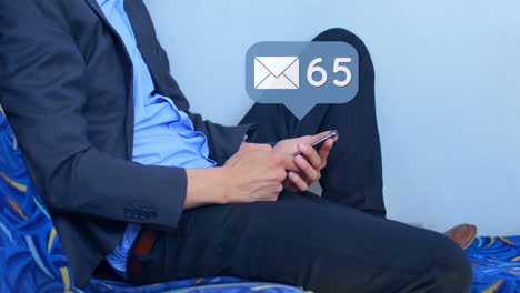 Man checking his messages