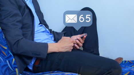 man checking his messages