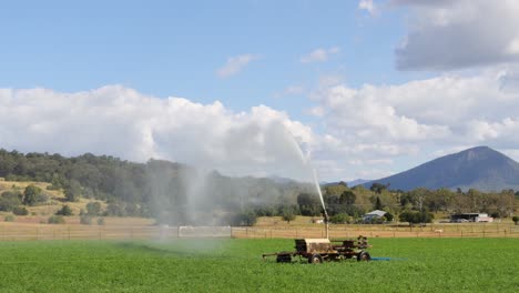 automated irrigation system in operation across field