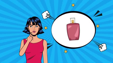 young sexi woman with fashion accessories pop art style animation