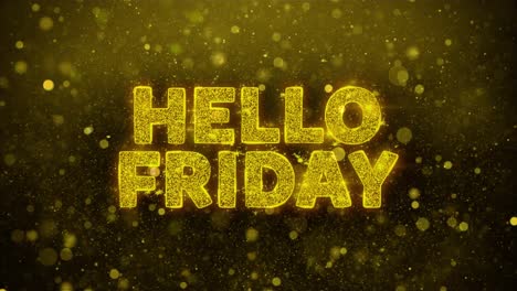 hello friday glitter text graphic
