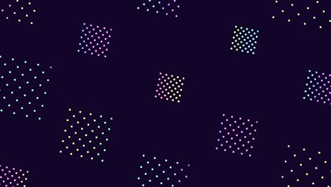 patrón de puntos y cuadrados de arco iris aleatorio de movimiento