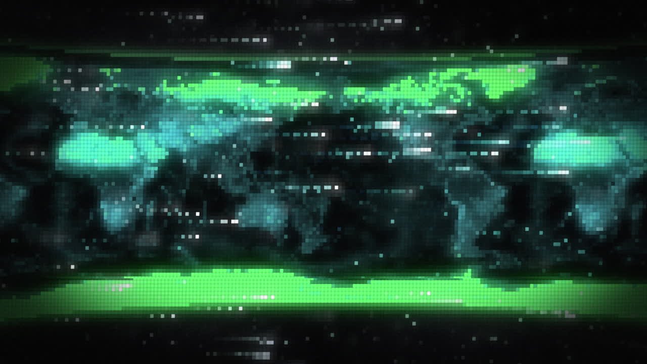 Animation of data processing over world map