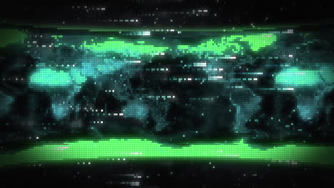 animación del procesamiento de datos sobre el mapa del mundo