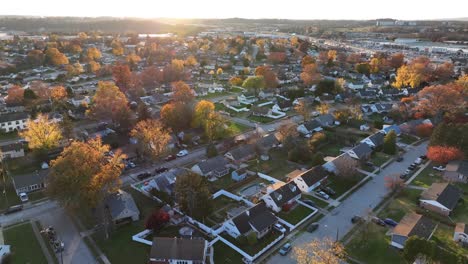 establishing shot of small town in usa