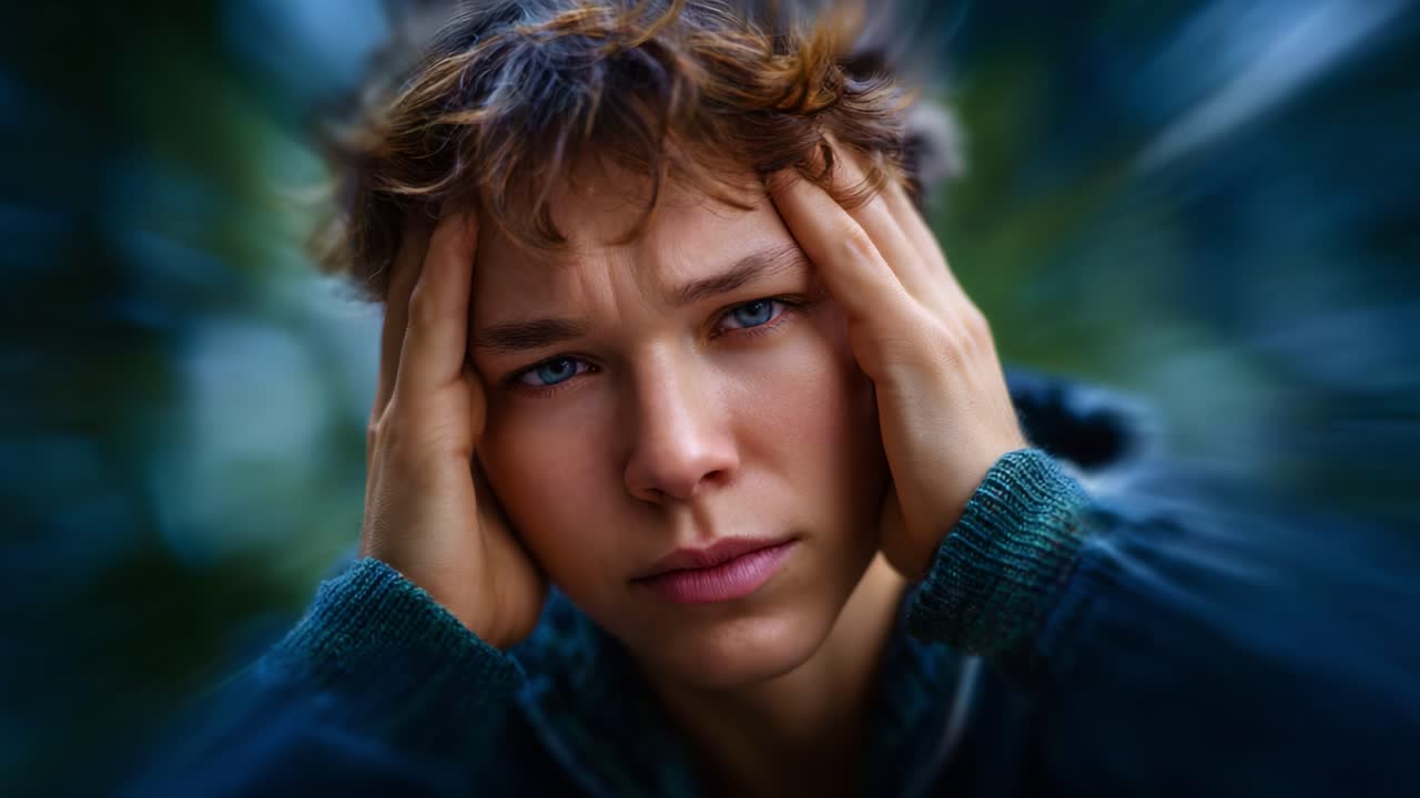 Un momento contemplativo catturato in due inquadrature, che mostra un giovane perso nei suoi pensieri, che esprime un profondo stato emotivo attraverso il suo sguardo e la sua postura
