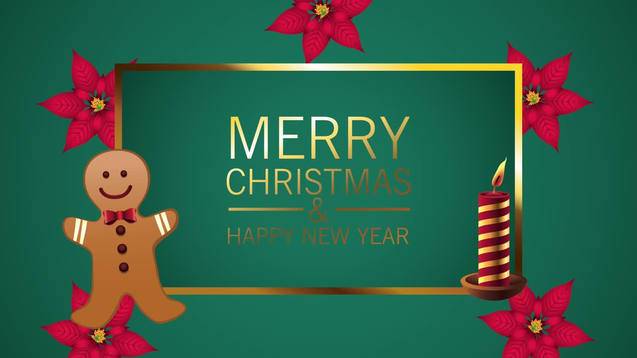 gingerman과 함께 메리 크리스마스 글자 카드