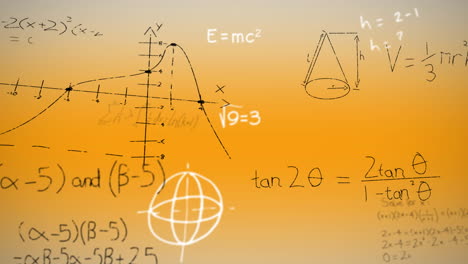 animación de ecuaciones matemáticas sobre un fondo amarillo