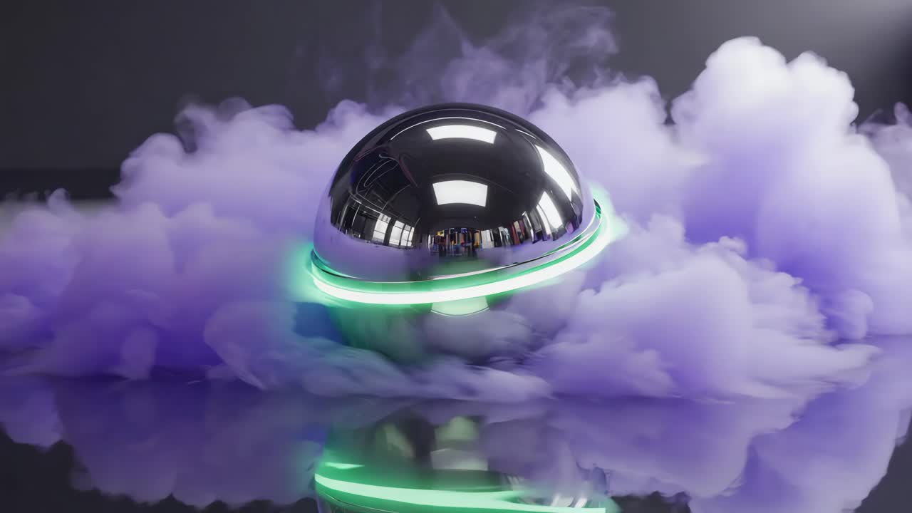 Chrome Sphere in Clouds