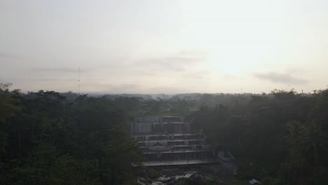 Captivating-multilevel-waterfall,-endless-horizon.-Indonesia