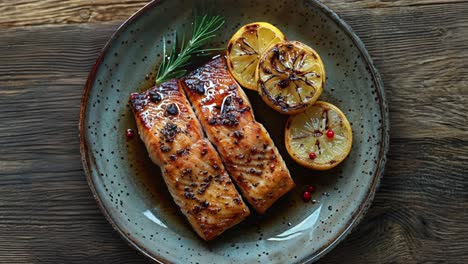 grilled salmon with lemon and rosemary