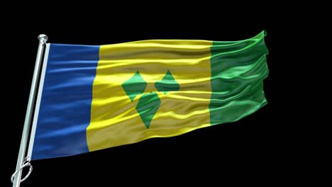 4k highly detailed flag of saint vincent and the grenadines - saint vincent and the grenadines flag high detail - national flag saint vincent and the grenadines wave pattern loopable elements