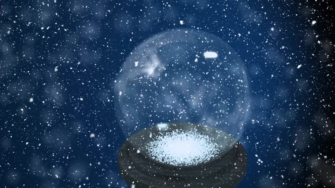 검은 바탕 위에 내리는 눈의 애니메이션