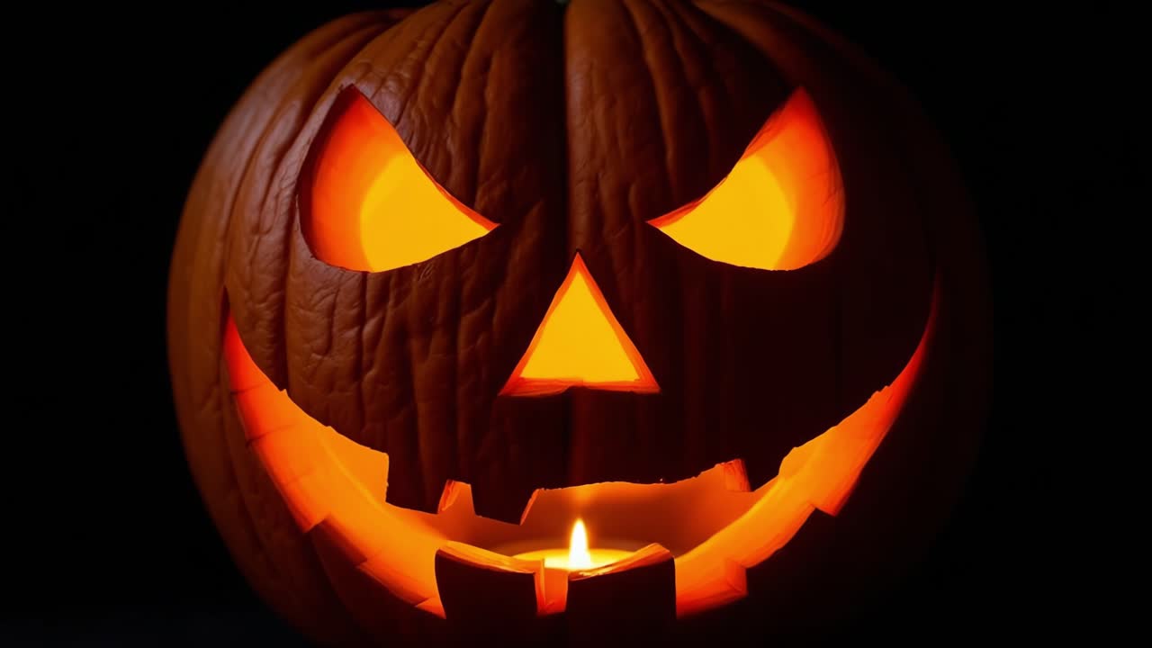 jack-o'-lanterna brillando en la oscuridad